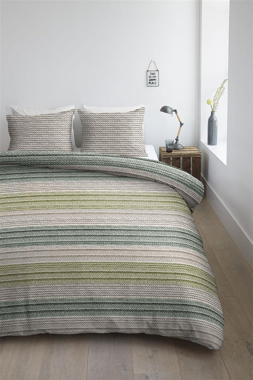 Ambiante dekbedovertrek Cozy Knit - 240x200/220 cm - groen - vtwonen shop