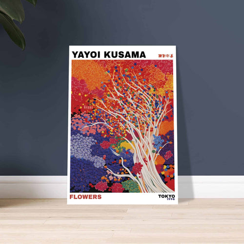 Artfulprints Poster met Lijst Yayoi Kusama - Artistic tree   - 70x100 cm - Meerkleurig