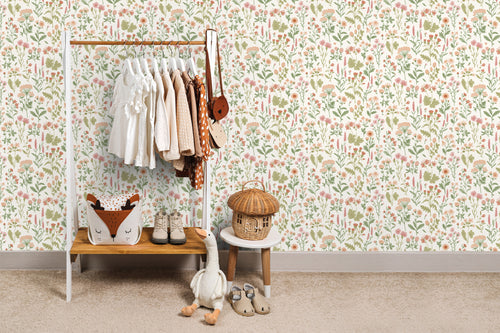 Sanders & Sanders behang veldbloemen groen - 50 x 900 cm - 935379