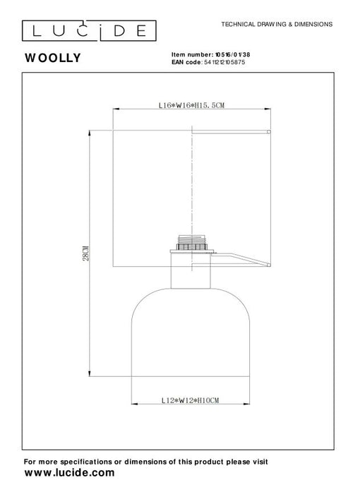 Lucide tafellamp WOOLLY - 1xE14 - Beige - vtwonen shop