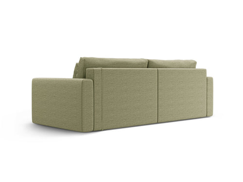 Cosmopolitan Design Omkeerbare converteerbare hoekbank met opbergdoos Belfast 3-zits, structurele stof asperge - 149x240x84cm