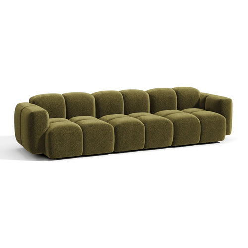 Premium Interiors - Modulaire bank MOSS - fluweel met structuur  258cm