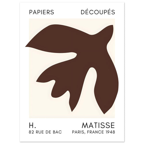 Artfulprints Poster Matisse – Floating forms brown   - 30x40 cm - Bruin