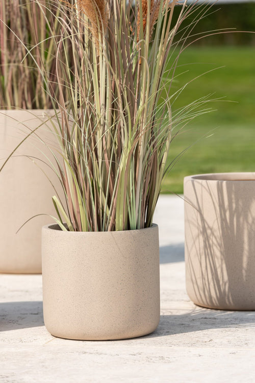 J-Line bloempot Dune - keramiek - wit - set van 4