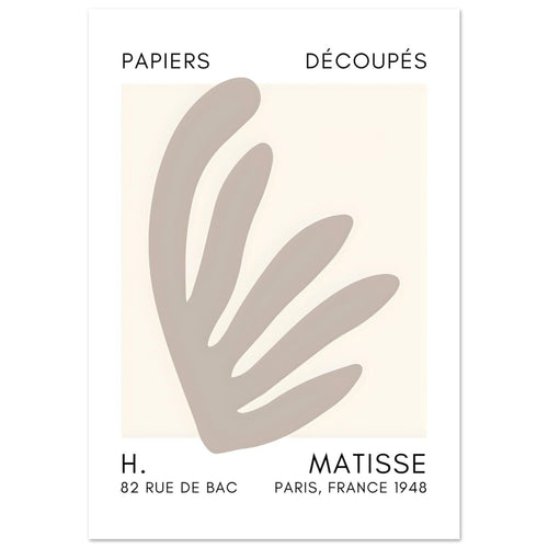 Artfulprints Poster met Lijst Matisse – Aquatic impression grey   - 50x70 cm - Grijs