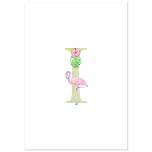 Artfulprints  Letter I kindernaam   poster A4 21x29.7 cm - vtwonen shop