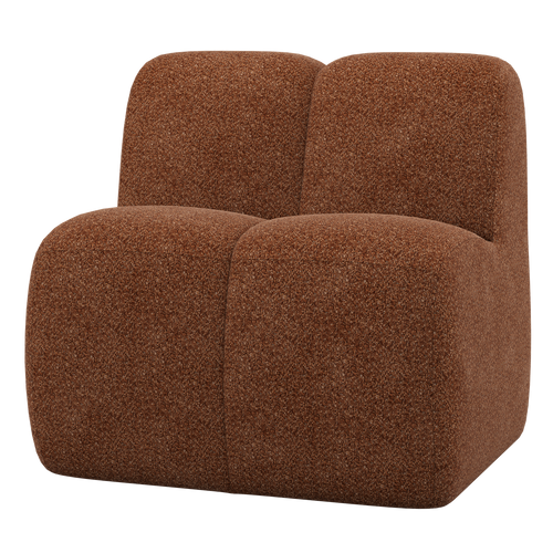WOOOD eetbankje 84 cm met rugleuning Mojo - Wollig - Roestbruin