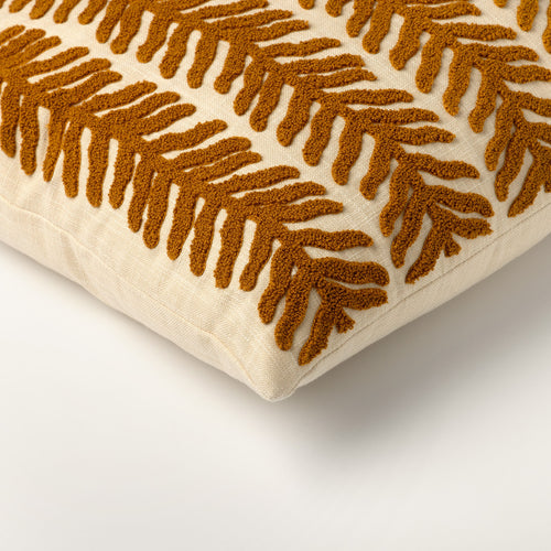 ALTLAS - kussenhoes 45x45 cm - getuft bladpatroon - Buckhorn Brown - bruin, beige