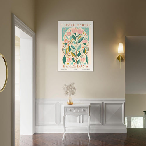 Artfulprints Poster Flower market - Barcelona   - 50x70 cm - Meerkleurig