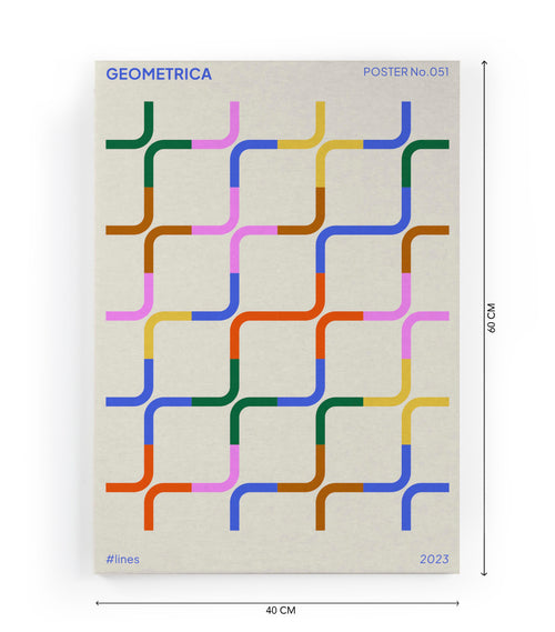 Canvas 60x40 Geometrische afdruk - vtwonen shop