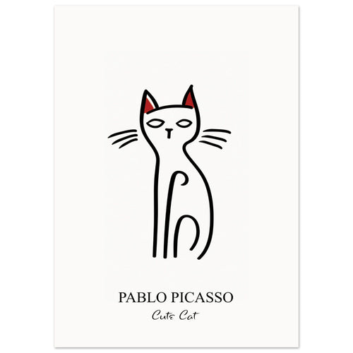 Artfulprints  Pablo Picasso - Cute cat   poster 50x70 cm - vtwonen shop