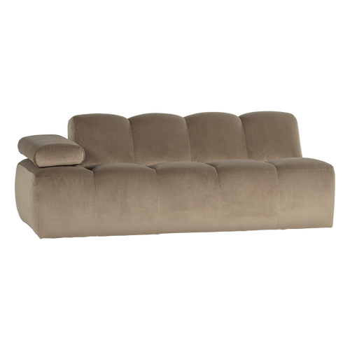 WOOOD 2-zits bank arm links Mojo - Velvet - Khaki - 74x204x97