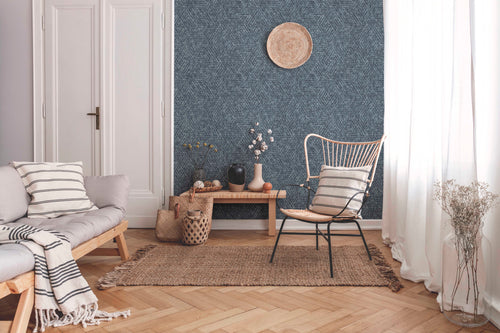 Sanders & Sanders behang grafische lijnen vergrijsd blauw - 53 cm x 10 m - 640508 - vtwonen shop