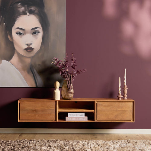 Starfurn Tv-meubel Ambiance - Zwevend - Naturel Hout - 160x35x30cm