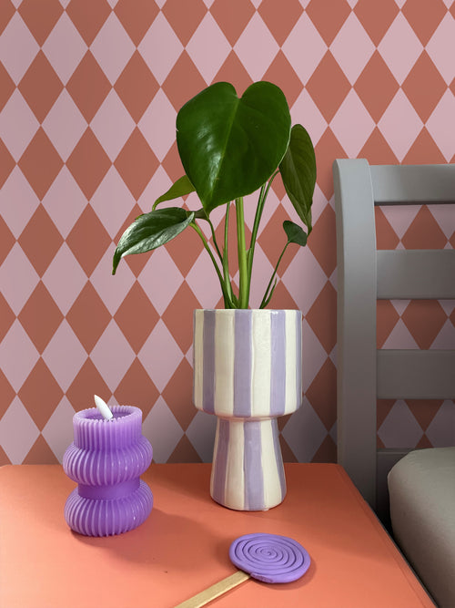 ESTAhome behang ruiten terracotta roze - 50 x 900 cm - 131598 - vtwonen shop