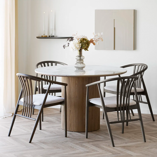 Artichok Ronda Eettafel Met Keramiek Blad Bruin - Ø 120 x 75 cm