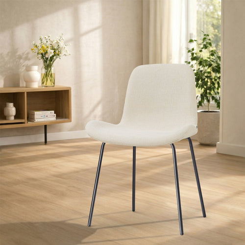 Nolon Nora-Fé Eetkamerstoel Cottonbeige - Zwart Onderstel