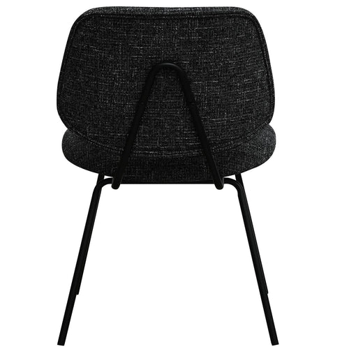 Furnhouse eetkamerstoel Sofia - Zwart - Stof (Bouclé) - Set van 6