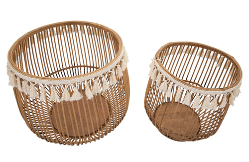 Mauro Ferretti mand - set van 2 - Ø 47x39,5 en 34x36,5 cm - bruin