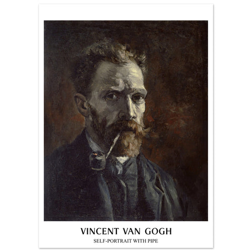 Artfulprints  Vincent van Gogh - Self-portrait with pipe   poster 50x70 cm - vtwonen shop