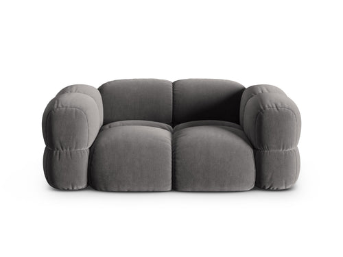 Cosmopolitan Design Bank Loretto 2-zits, flueel grijs - 100x180x68cm