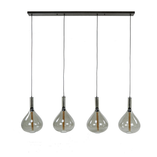 Giga Meubel Hanglamp Drop - Smoke Glas - 4-Lichts - 164x30x150cm - vtwonen shop
