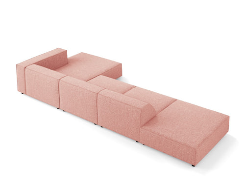 Cosmopolitan Design rechter hoekbank Arendal 5-zits, chenille, roze - 166x341x70cm