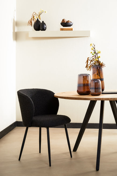 Light & Living eetkamerstoel ELYNA - 56x55x79cm - zwart - Set van 2