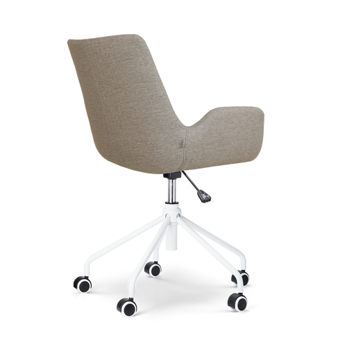 Nolon Nout-Eef Bureaustoel Warm Grijs - Armleuning - Wit Onderstel - vtwonen shop