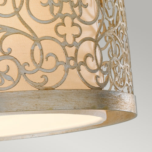 Elstead Arabesque - Plafondlamp Zilver Blad 2 Lichten, E27