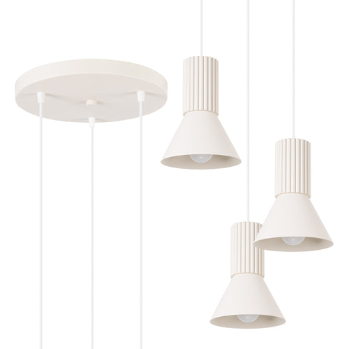 Sollux Lighting Hanglamp ESTRIA 3P beige - 30x30x120cm