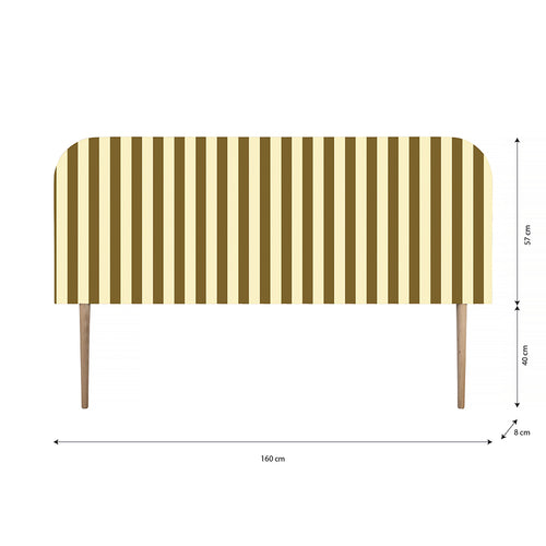 Gestoffeerd fluwelen hoofdbord met strepen 160x97cm