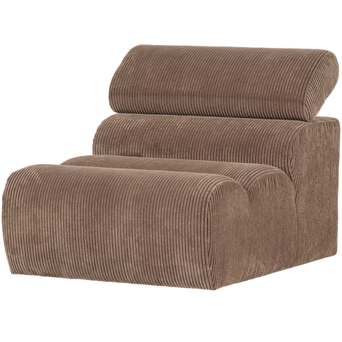WOOOD 1-zits element bank Novi - Ribstof - Taupe - 86x82x113