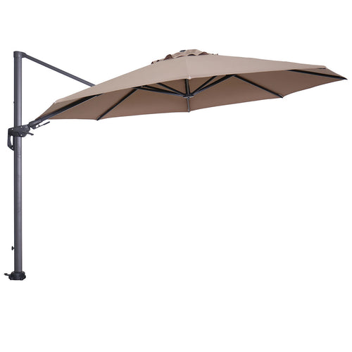 Hawaii parasol - Ø350 cm - carbon black - taupe - vtwonen shop