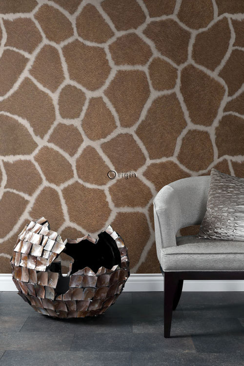 Origin Wallcoverings fotobehang giraffe huid look bruin - 150 x 279 cm - 357244