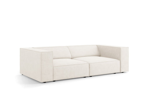 Cosmopolitan Design Bank Arendal 3-zits, chenille met ribbeleffect, ivoor - 102x204x70cm