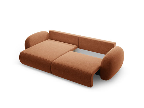Cosmopolitan Design Omkeerbare converteerbare hoekbank met opbergdoos Tonale 4-zits, chenille baksteen - 149x262x88cm