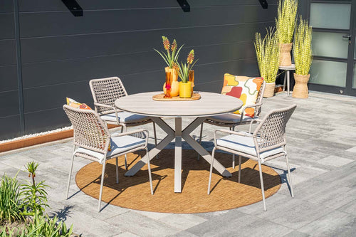 Garden Impressions Swifty tuinstoelen set van 4 – taupe / rope natural sand