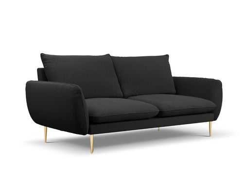 Cosmopolitan Design Bank Vienna 3-zits, boucle, zwart - 92x200x95cm