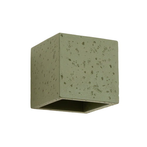 Sollux Lighting Wandlamp QUAD beton olijfgroen - 10x12x10cm