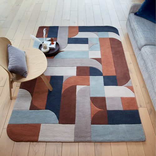 Vloerkleed MOMO Rugs Matrix 88 Klotski Terracotta 120x170 cm - vtwonen shop