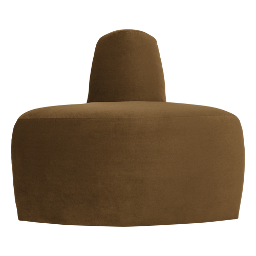 WOOOD eetbank hoek rond rugleuning Mojo Base - Velvet - H.geel - 83x76x76