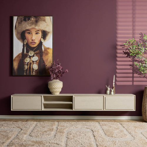 Starfurn Tv-meubel Ambiance - Zwevend - Zandkleur Hout - 280x35x30cm