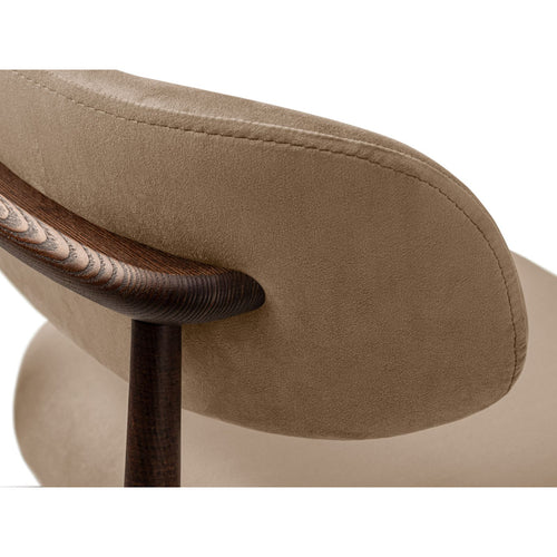 Set van 2 fluwelen stoelen Evan flueel beige amandel - 51x49.5x77cm
