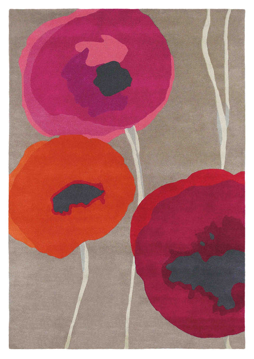 Laagpolig vloerkleed Sanderson Poppies Red Orange 45700 250x350 cm - vtwonen shop