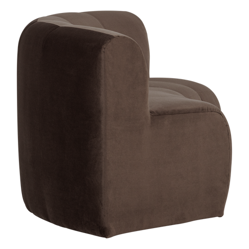 WOOOD eetbank halfronde hoek rug Mojo Base - Velvet - Bruin - 83x152x76