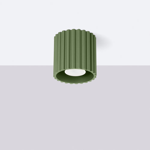 Sollux Lighting Plafondlamp AURA 1 olijfgroen GU10 - 10x10x10cm