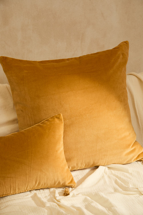 Calma House Kussenhoes Velour - Mosterd - 60x60