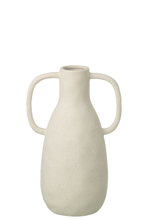 J-Line vaas Jodi - steengoed - wit - small