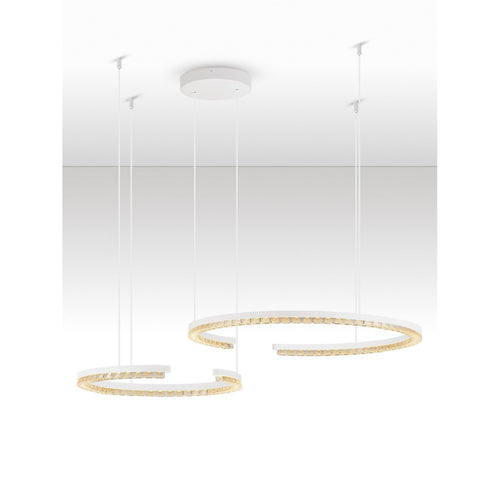 Nova Luce GREAMY Geïntegreerde LED-hanglamp voor plafond, zandwit, Triac dimbaar, 49W, 3668lm, 3000K